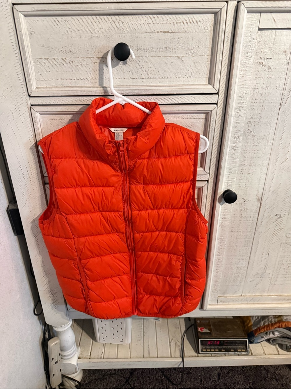Forever 21 Bright Orange Quilted Puffer Vest